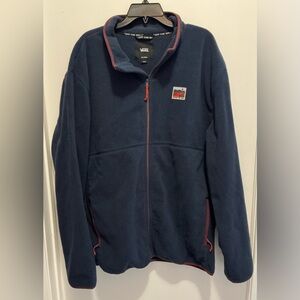 Vans Dark Blue Fleece Jacket with Red Details